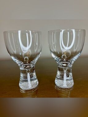 2 Kosta Boda Wine Glasses Glass Clear Limelight Göran Wärff 8.5 oz